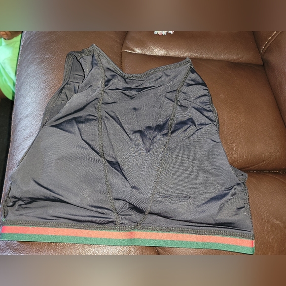 Striped Mesh Panel High Wasit Bikini Set - Picture 6 of 7